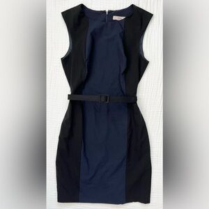 Banana Republic navy blue/black color block sheath wool dress -Size 6
